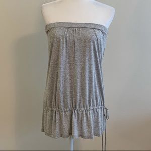 Grey strapless top